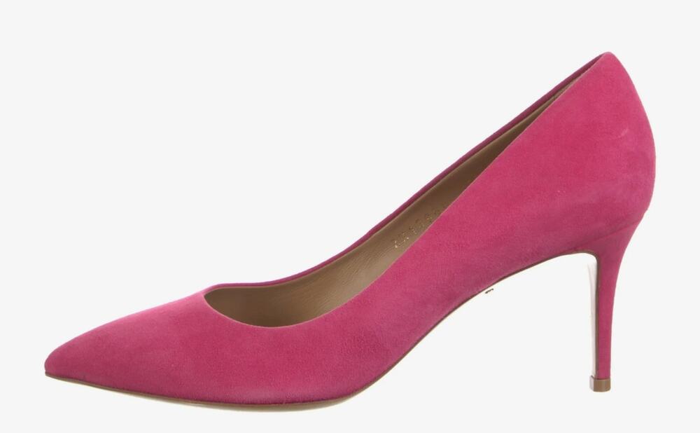 New Salvatore Ferragamo Fiore 70 Framboise Suede Pump (Size 6)